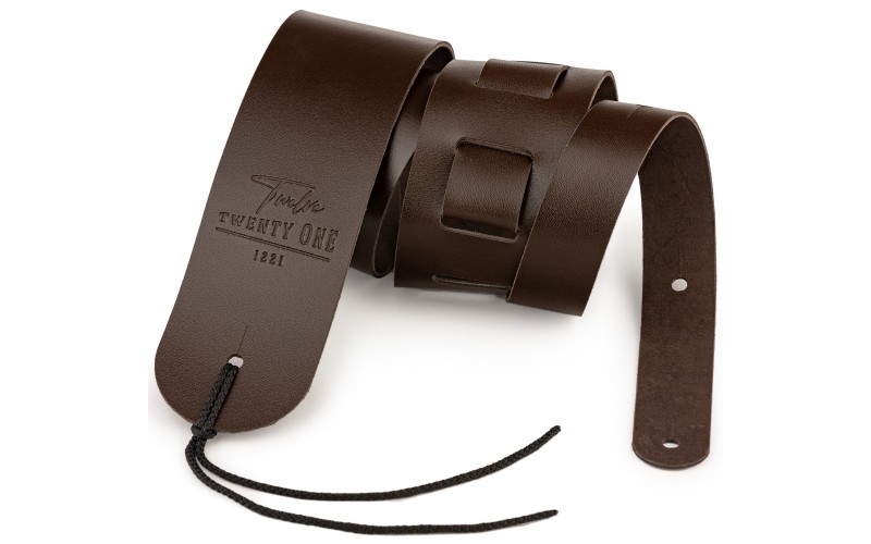 1221 1221-65-1-BRN Ремень для гитары, кожаный, коричневый