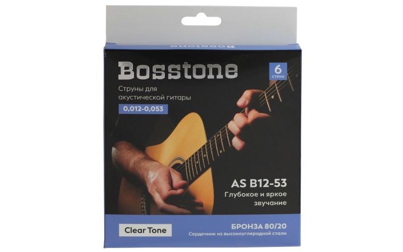 Bosstone Clear Tone AS B12-53 Струны для акустической гитары бронза 80/20 калибр 0.012-0.053