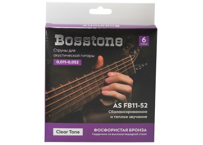 Bosstone Clear Tone AS FB11-52 Струны для акустической гитары, фосфорная бронза, 11-52