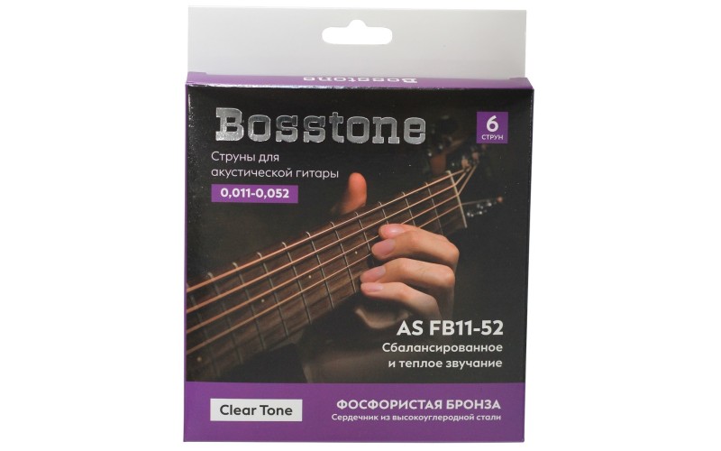 Bosstone Clear Tone AS FB11-52 Струны для акустической гитары, фосфорная бронза, 11-52