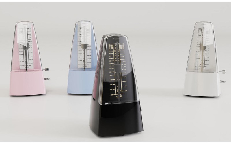 Механический метроном Cherub WSM-305 WH черного цвета со звонком