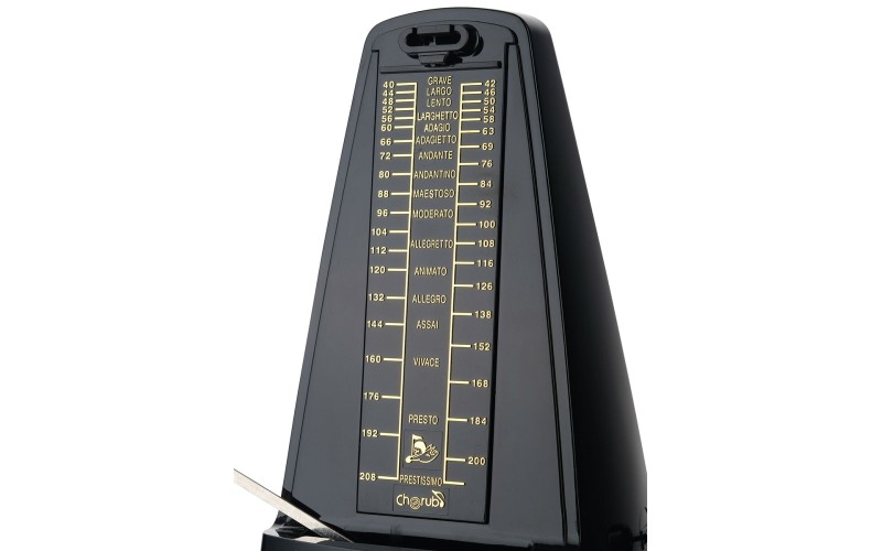 Механический метроном Cherub WSM-305 WH черного цвета со звонком