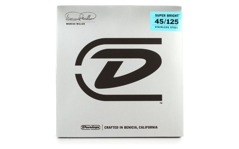 Dunlop DBMMS45125 струны для 5-струнной бас-гитары Marcus Miller 45-125, сталь
