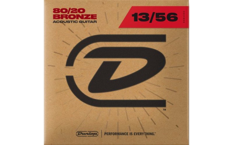 Dunlop DAB1356 Комплект струн для акустической гитары, бронза 80/20, Medium, 13-56