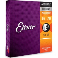 ELIXIR 11308 NANOWEB Комплект струн для акустической 8-струнной баритон гитары, бронза 80/20, 16-70