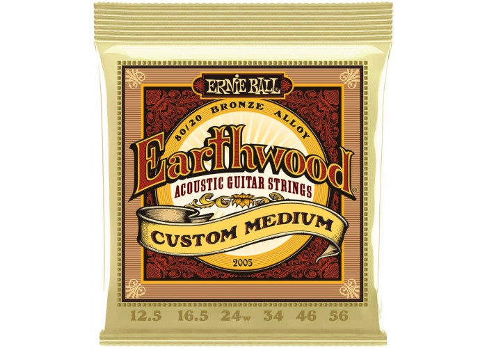 ERNIE BALL 2005 Earthwood 80/20 Bronze Custom Medium 12.5-56 - Струны для акустической гитары