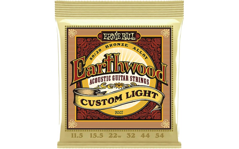 ERNIE BALL 2007 Earthwood 80/20 Bronze Custom Light 11.5-54 - Струны для акустической гитары