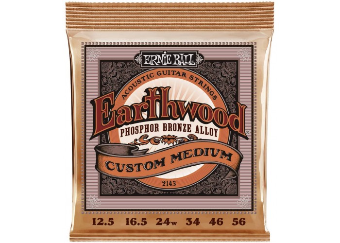 ERNIE BALL 2143 Earthwood Phosphor Bronze Custom Medium 12.5-56 - Струны для акустической гитары