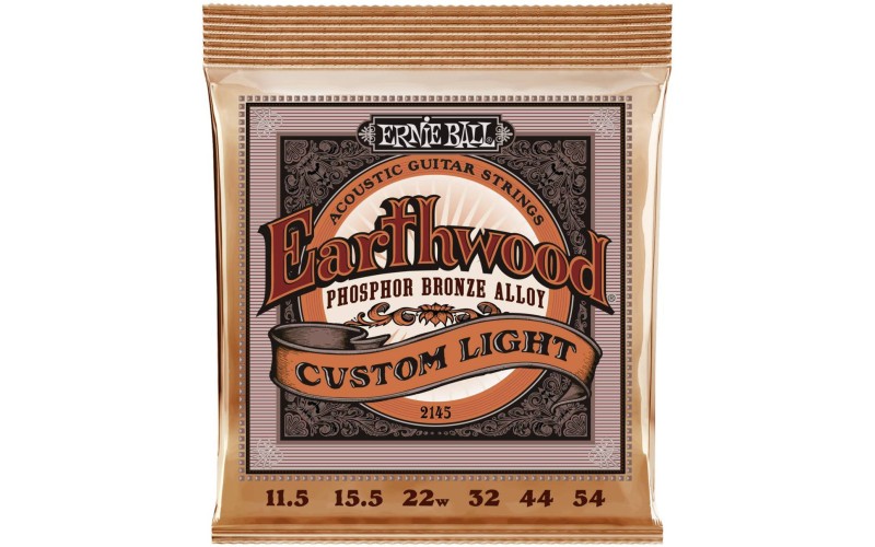 ERNIE BALL 2145 Earthwood Phosphor Bronze Custom Light 11.5-54 - Струны для акустической гитары
