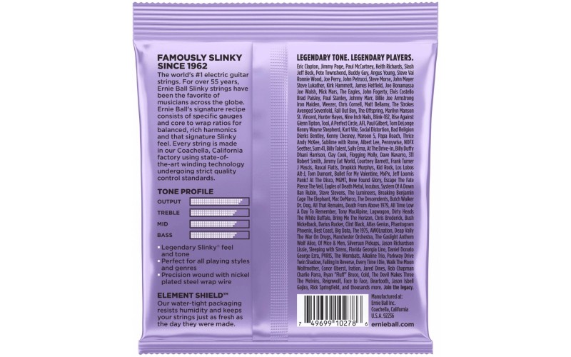 Ernie Ball 2227 струны для электрогитары Nickel Wound Ultra Slinky (10-13-17-28-38-48)