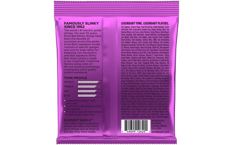 Ernie Ball 2620 струны для 7струнной электрогитары Nickel Wound Power Slinky 7 (11-58)