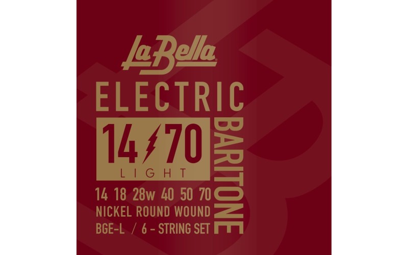 LA BELLA BGE-L Комплект струн для электрогитары баритон, никелированные, Light, 14-70
