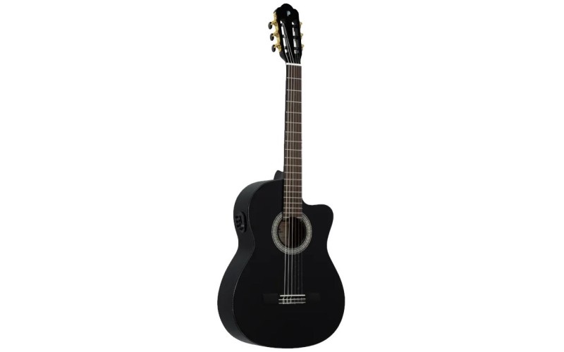 Prodipe JMFPRIMERA4/4BKCEQ Классическая гитара Primera 4/4, со звукоснимателем, с вырезом, черная