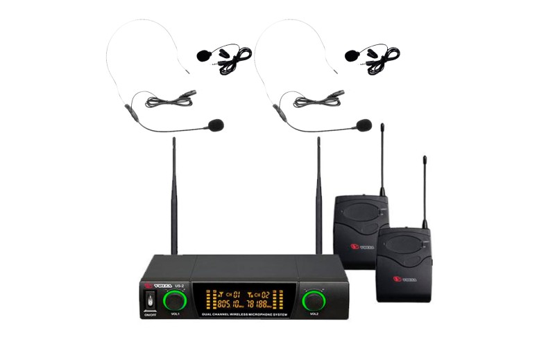 VOLTA US-2H (490.21/629.4) Микрофонная радиосистема с двумя головными микрофонами UHF диапазона