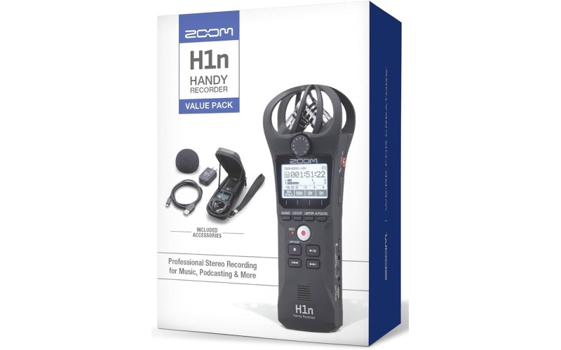 Zoom H1n-VP портативный стереорекордер со встроенными XY микрофонами 90°, плюс набор аксессуаров
