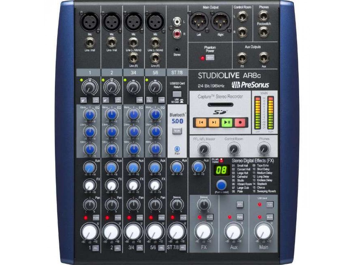 PreSonus StudioLive AR8c - микшер, рекордер, аудиоинтерфейс в одном корпусе 