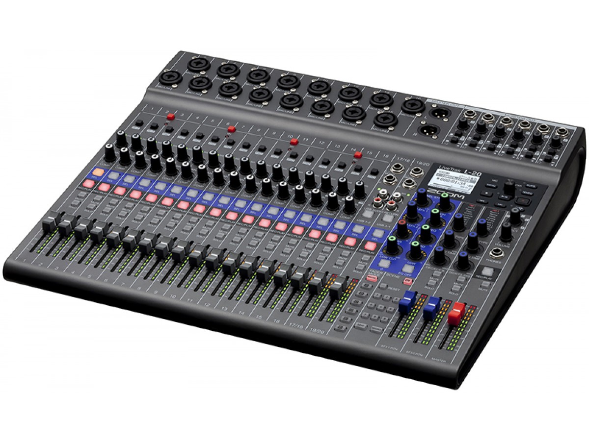 Zoom LiveTrak L-20 – 20-канальный микшер c рекордером и USB-интерфейсом