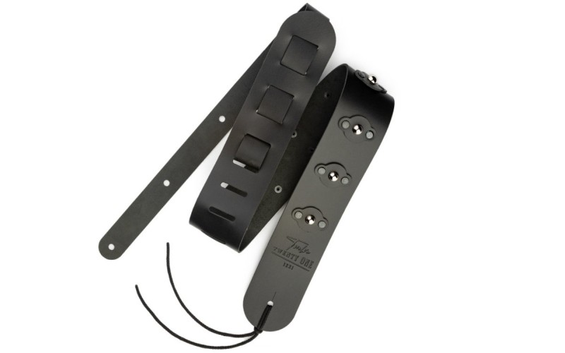 1221 1221-65-3-BLK Ремень для гитары, кожаный, черный