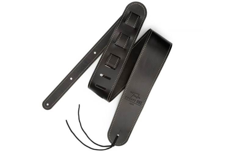 1221 1221-70-1-BLK Ремень для гитары, кожаный, черный