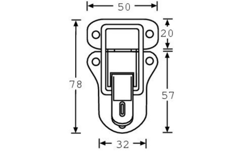 ADAM HALL 16021 - замок с накидной скобой, 78 x 50 мм
