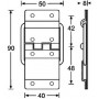 ADAM HALL 2524 - петля с ограничителем, 40х90 мм