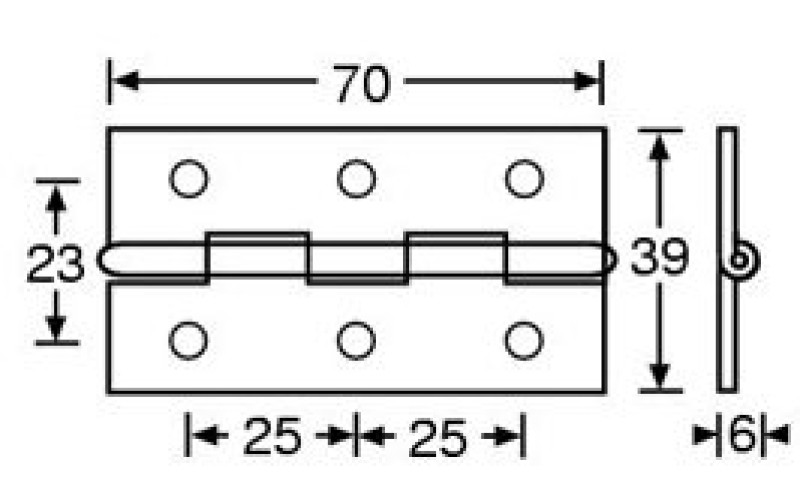 ADAM HALL 2602 - петля 70х38 мм