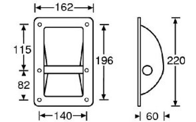 ADAM HALL 3402 - ручка для колонки, металл, 162х220 мм