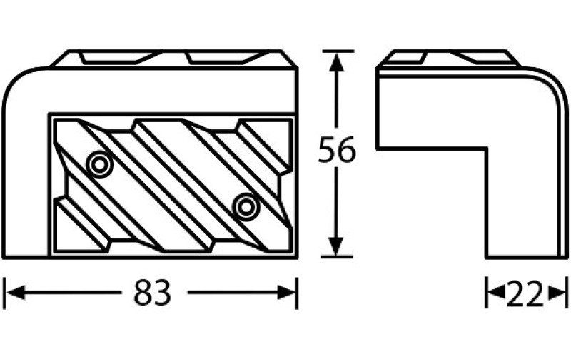 ADAM HALL 4013 - уголок пластиковый, 83х56 мм