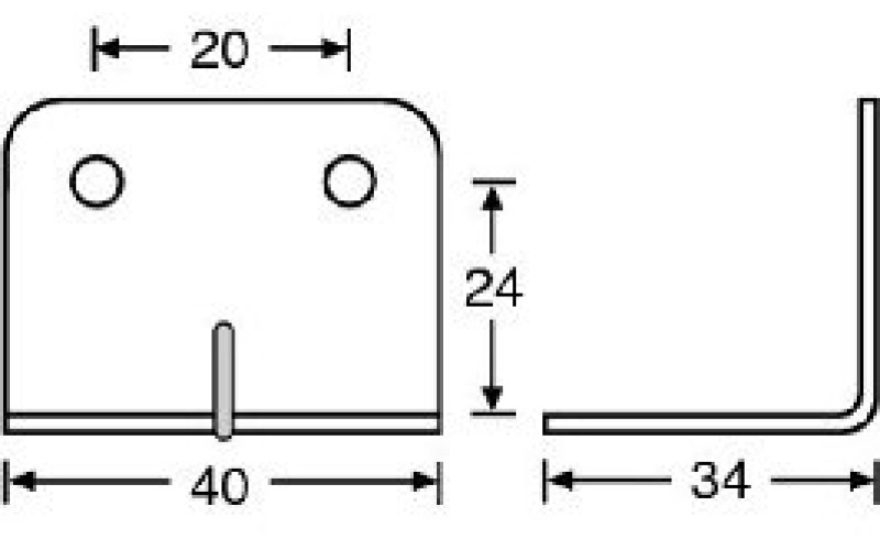 ADAM HALL 40403 - скоба угловая металлическая, 40х31 мм