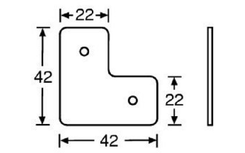ADAM HALL 40406 - скоба угловая металлическая L-образная, 42х42 мм