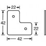 ADAM HALL 40406 - скоба угловая металлическая L-образная, 42х42 мм