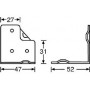 ADAM HALL 4054 - скоба угловая металлическая, 47х52 мм