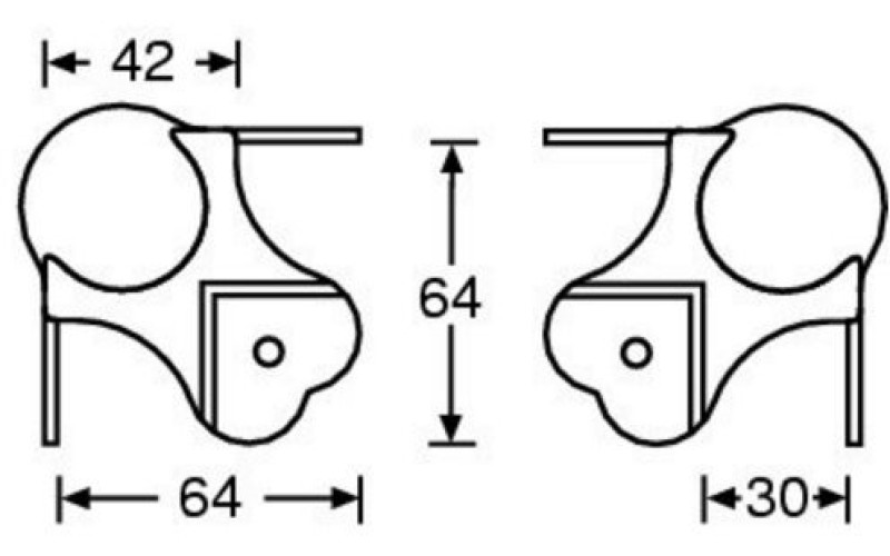 ADAM HALL 4107 - уголок металлический трехсторонний, 64х64 мм