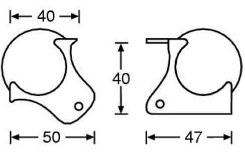 ADAM HALL 4121 - уголок металлический со скобой, 41х51 мм