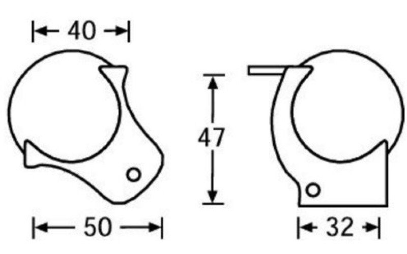 ADAM HALL 4127 - уголок металлический со скобой, 48х51 мм