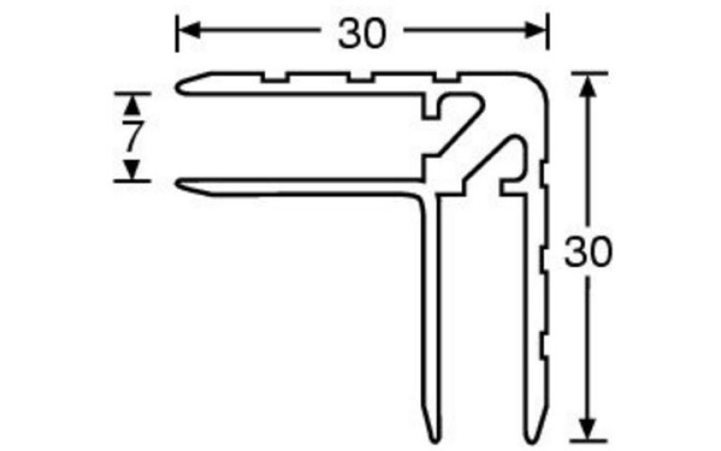ADAM HALL 6106 - профиль угловой алюминиевый 30х30 мм (паз 7 мм), длина 4 м (цена за 1 м)