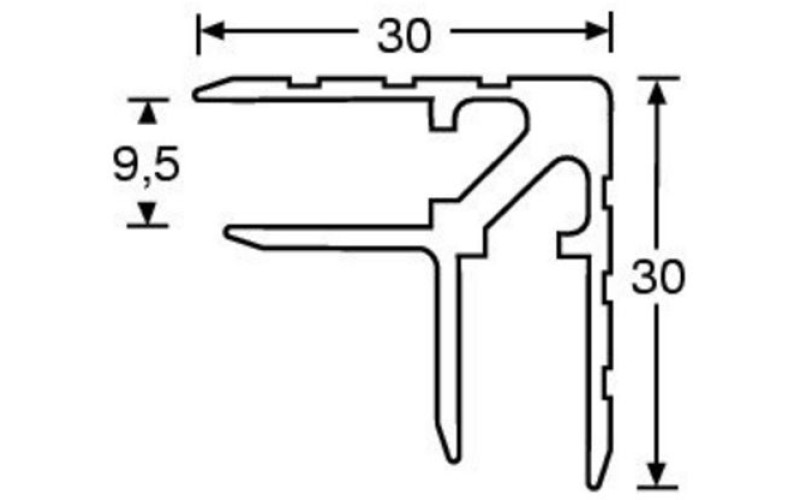 ADAM HALL 6107 - профиль угловой алюминиевый 30х30 мм (паз 9,5 мм), длина 4 м (цена за 1 м)