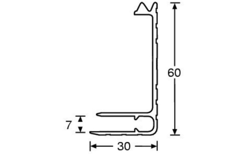 ADAM HALL 6122 - профиль угловой алюминиевый 30х60 (паз 7 мм), длина 4 м (цена за 1 м)