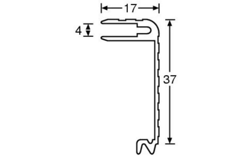 ADAM HALL 6134 - профиль алюминиевый (паз 4 мм), длина 4 м (цена за 1 м)