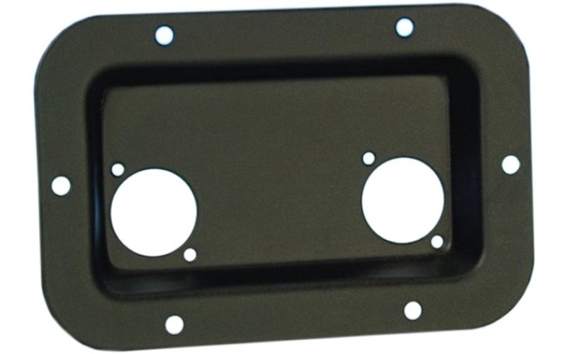 ADAM HALL 8708BLK - панель для крепления двух разъемов XLR