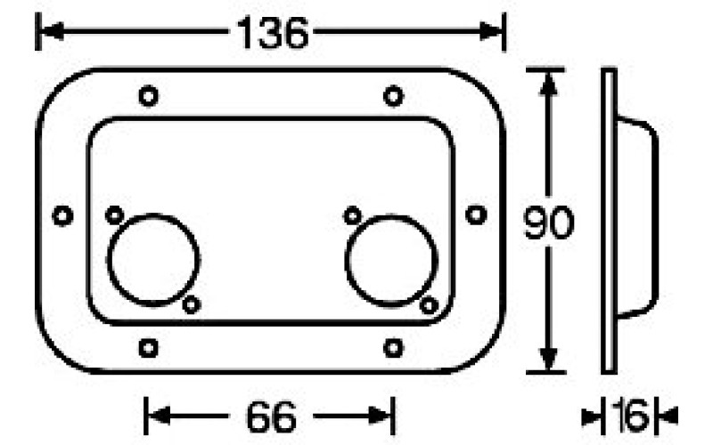 ADAM HALL 8708BLK - панель для крепления двух разъемов XLR