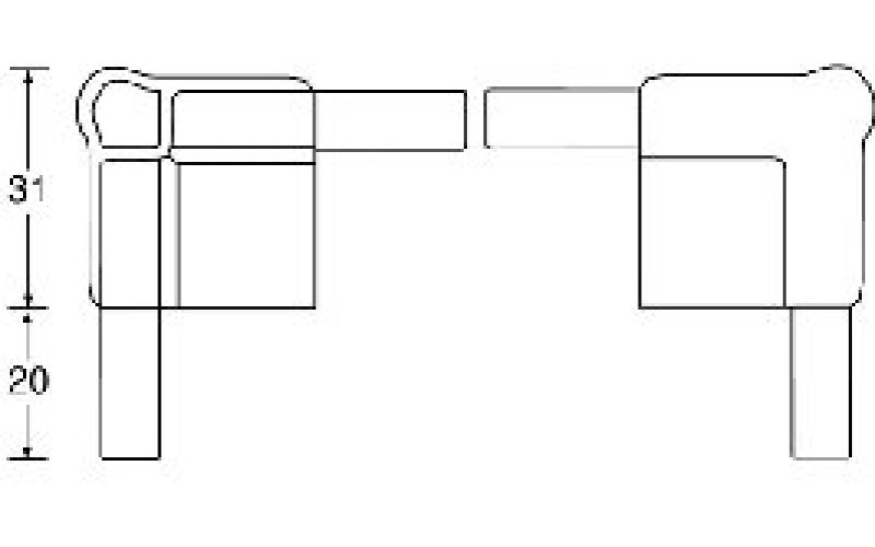 ADAM HALL Q4506MG - пластиковый стыковочный уголок для кейсов (цвет серый)