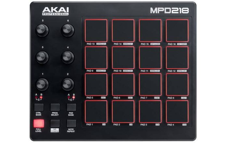 AKAI PRO MPD218 - компактный USB/MIDI-контроллер