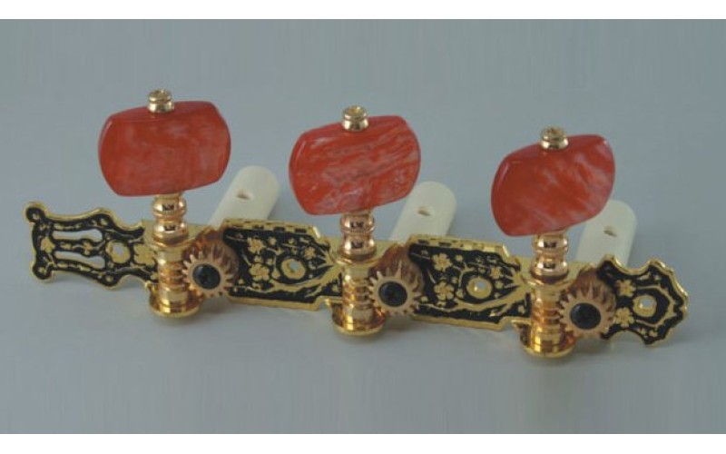 ALICE AO-020HV2P Комплект колковой механики на планке, черный/золотой