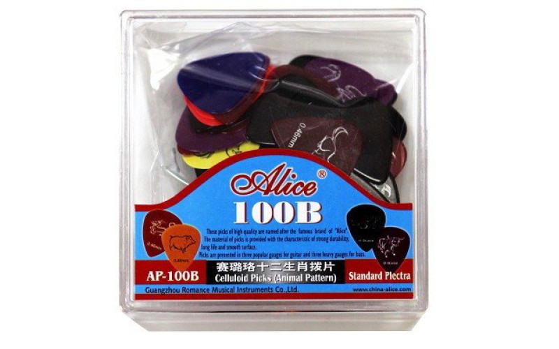 ALICE AP-100B - медиаторы целлулоид 100 шт