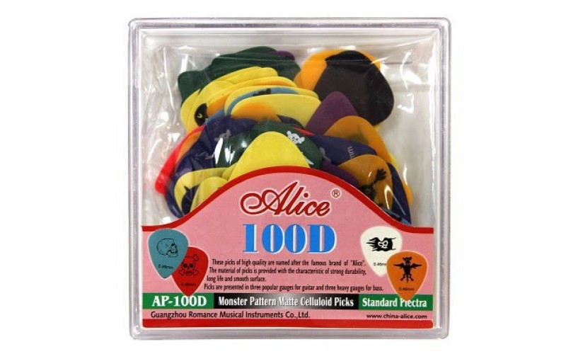 ALICE AP-100D - медиаторы целлулоид матовые 100 шт