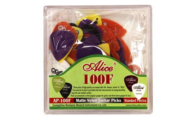 ALICE AP-100F - медиаторы нейлон матовые 100 шт