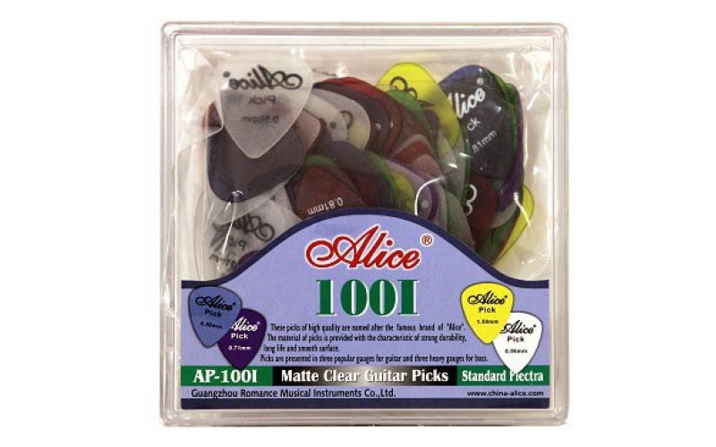 ALICE AP-100I - медиаторы нейлон прозрачные 100 шт