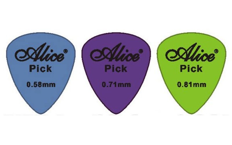 Alice AP-12H Медиаторы, нейлон, разноцветные, толщина 0.58-0.81, 12шт