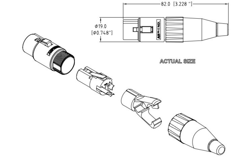 Amphenol AC3FB - Разъем XLR кабельный мама , 3 конт., гнездо